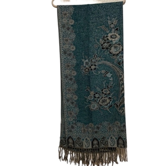 Blue Floral Fashion Scarf - Picture 1 of 7